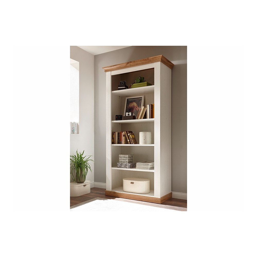 Riiul LANDHAUS valge mänd / tamm, mööbel, elutoamööbel, kapid, riiulid