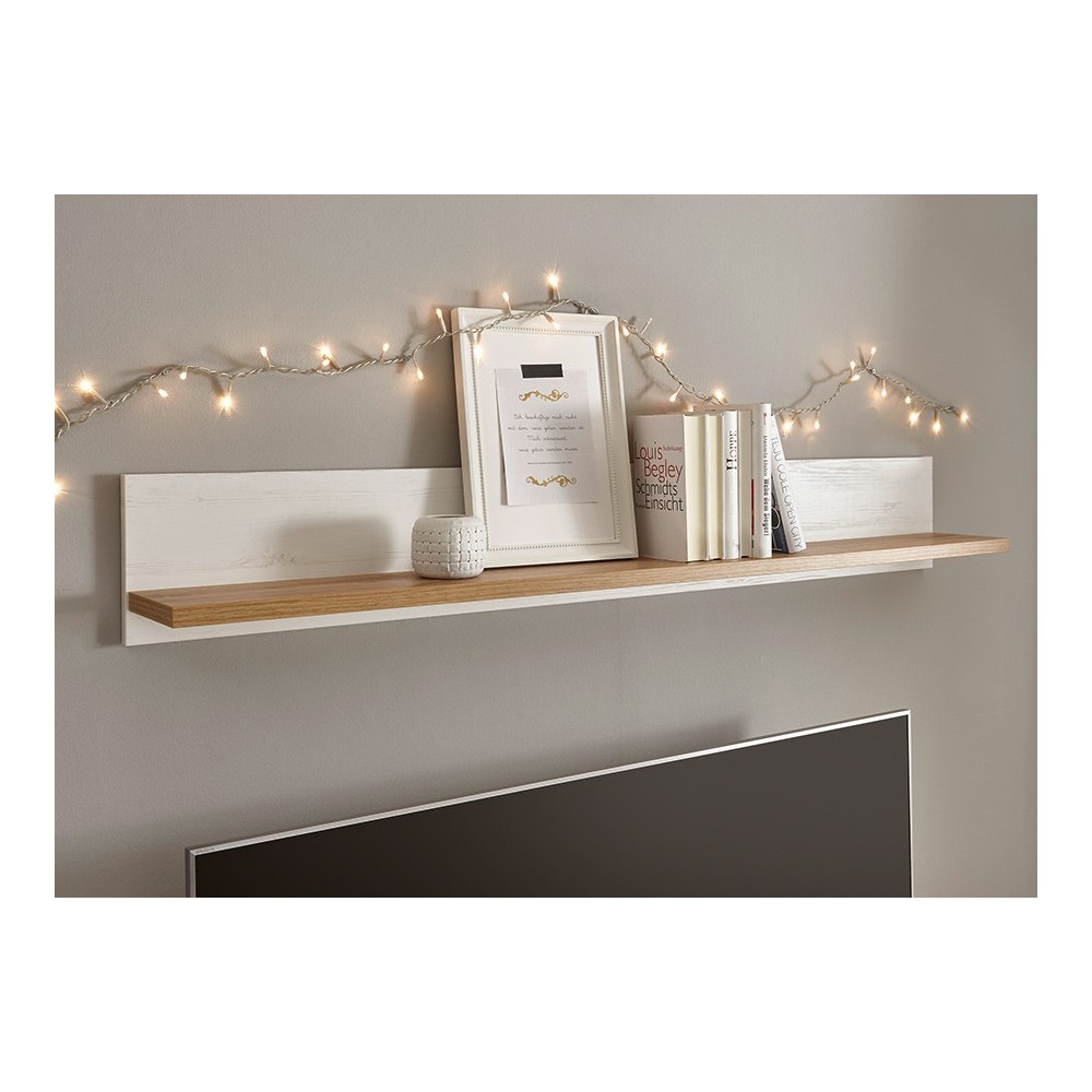 Seinariiul WESTMINSTER valge / tamm, mööbel, elutoamööbel, riiulid