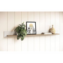 Seinariiul STRANDA valge / tamm, mööbel, elutoamööbel, seinariiulid