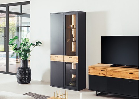 Vitriinkapp CESENA must / tamm, mööbel, elutoamööbel, vitriinkapid