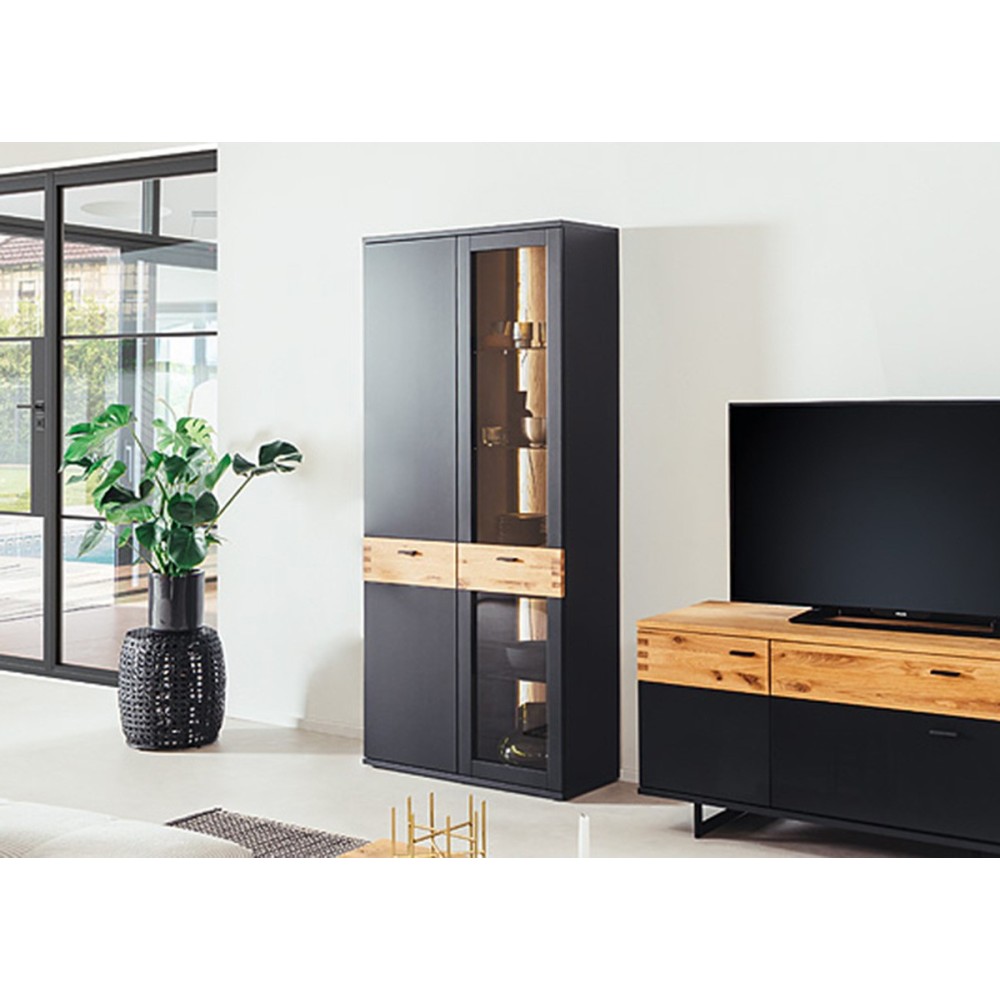 Vitriinkapp CESENA must / tamm, mööbel, elutoamööbel, vitriinkapid