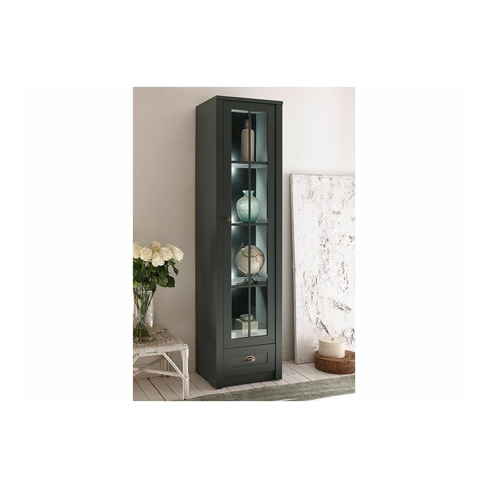 Vitriinkapp ASCOT tumeroheline, mööbel, elutoamööbel, vitriinkapid
