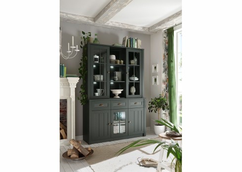 Puhvetkapp ASCOT tumeroheline, mööbel, elutoamööbel, vitriinkapid