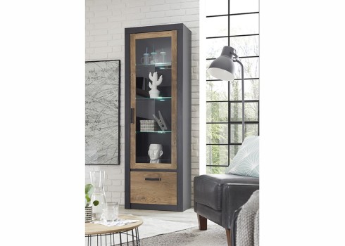 Vitriinkapp BRÜGGE kastan / hall, mööbel, elutoamööbel, vitriinkapid