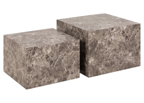 Diivanilauad 2tk DICE 58x58xH40cm, 50x50xH33cm, helepruun