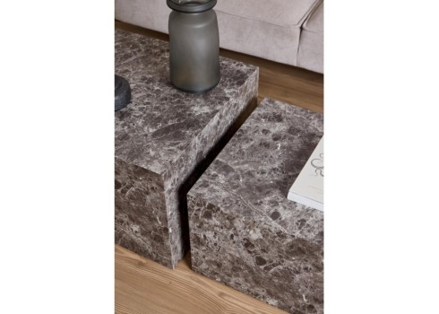 Diivanilauad 2tk DICE 58x58xH40cm, 50x50xH33cm, helepruun