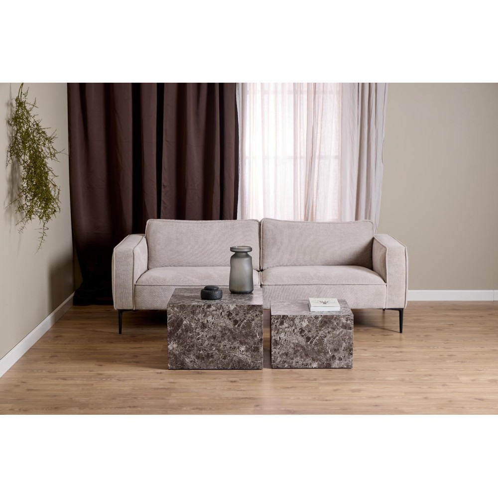 Diivanilauad 2tk DICE 58x58xH40cm, 50x50xH33cm, helepruun