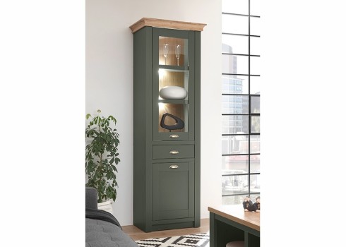 Vitriinkapp CAMBRIDGE roheline / tamm, mööbel, elutoamööbel,