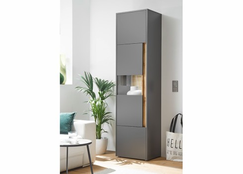 Vitriinkapp CITY antratsiit / tamm, 50x40xH200 cm