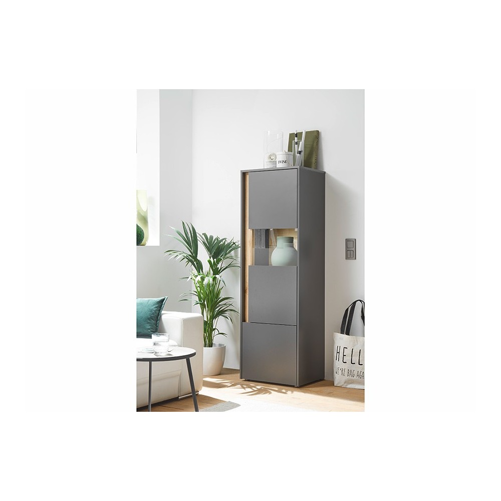 Vitriinkapp CITY antratsiit / tamm, 50x40xH157 cm