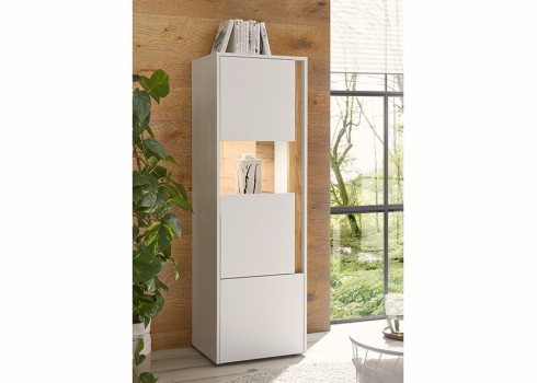 Vitriinkapp CITY valge / tamm, 50x40xH157 cm