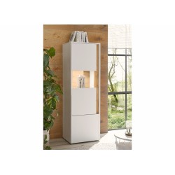 Vitriinkapp CITY valge / tamm, 50x40xH157 cm