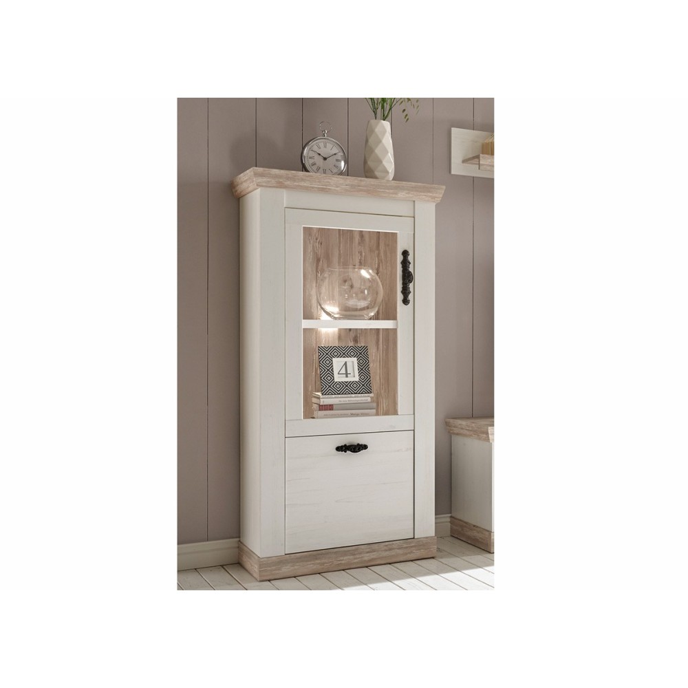 Vitriinkapp FLORENZ valge mänd / mänd, mööbel, elutoamööbel, kapid