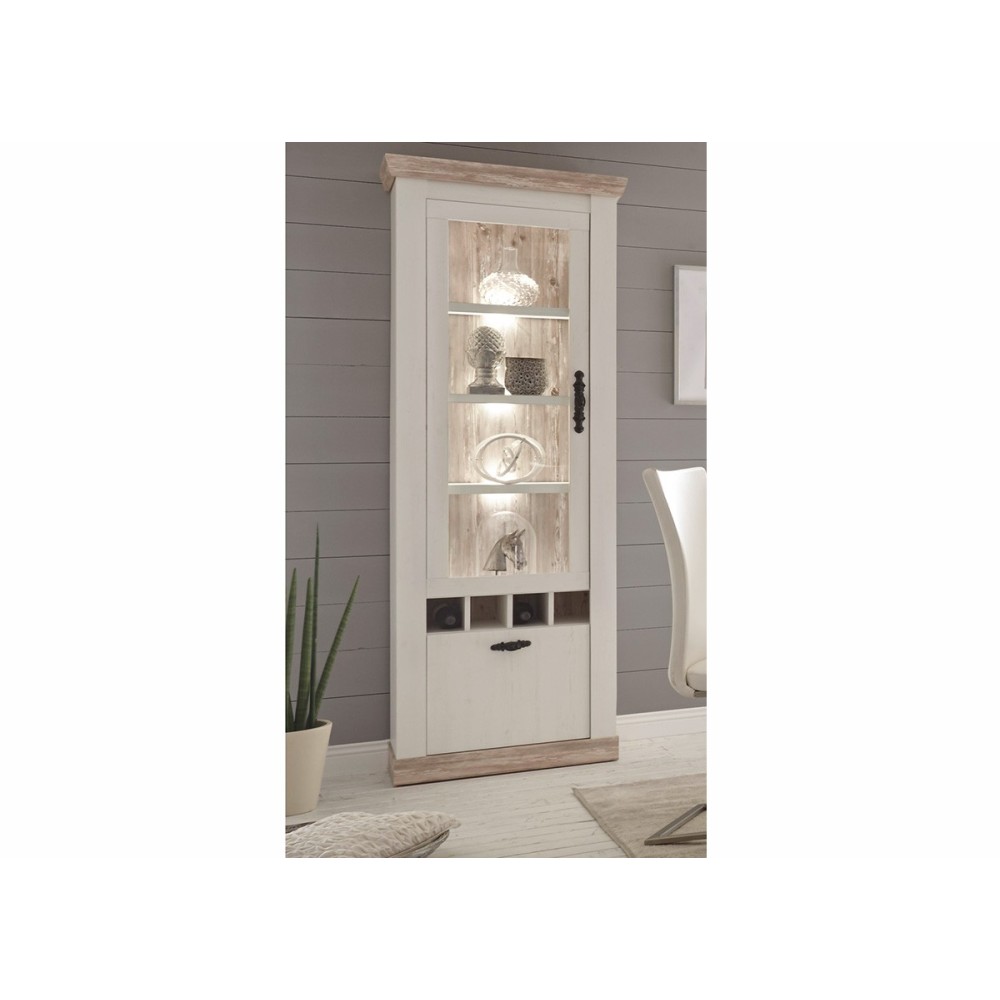 Vitriinkapp FLORENZ valge mänd / mänd, mööbel, elutoamööbel, kapid