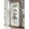 Vitriinkapp LANDHAUS valge mänd / tamm, mööbel, elutoamööbel, vitriin