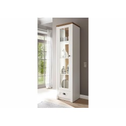 Vitriinkapp PROVENCE valge mänd / tamm, mööbel, elutoamööbel, vitriin