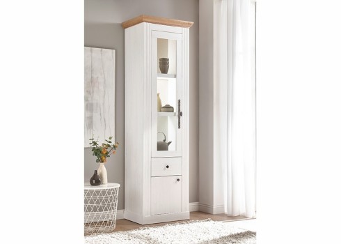 Vitriinkapp WESTMINSTER valge / tamm, mööbel, elutoamööbel, vitriin