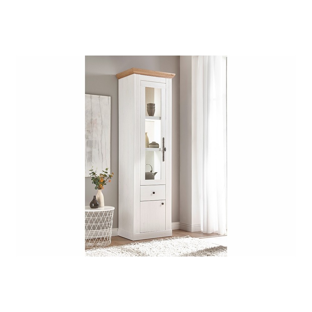 Vitriinkapp WESTMINSTER valge / tamm, mööbel, elutoamööbel, vitriin