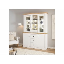 Puhvetkapp WESTMINSTER valge / tamm, mööbel, elutoamööbel, vitriin