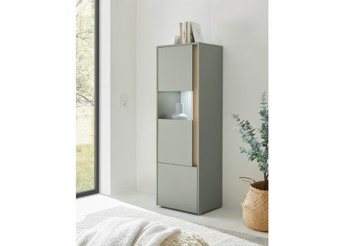 Vitriinkapp CITY roheline / tamm, 50x40xH157 cm