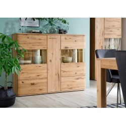 Vitriinkapp SANTORI tamm, 150x37x121 cm, mööbel, elutoamööbel