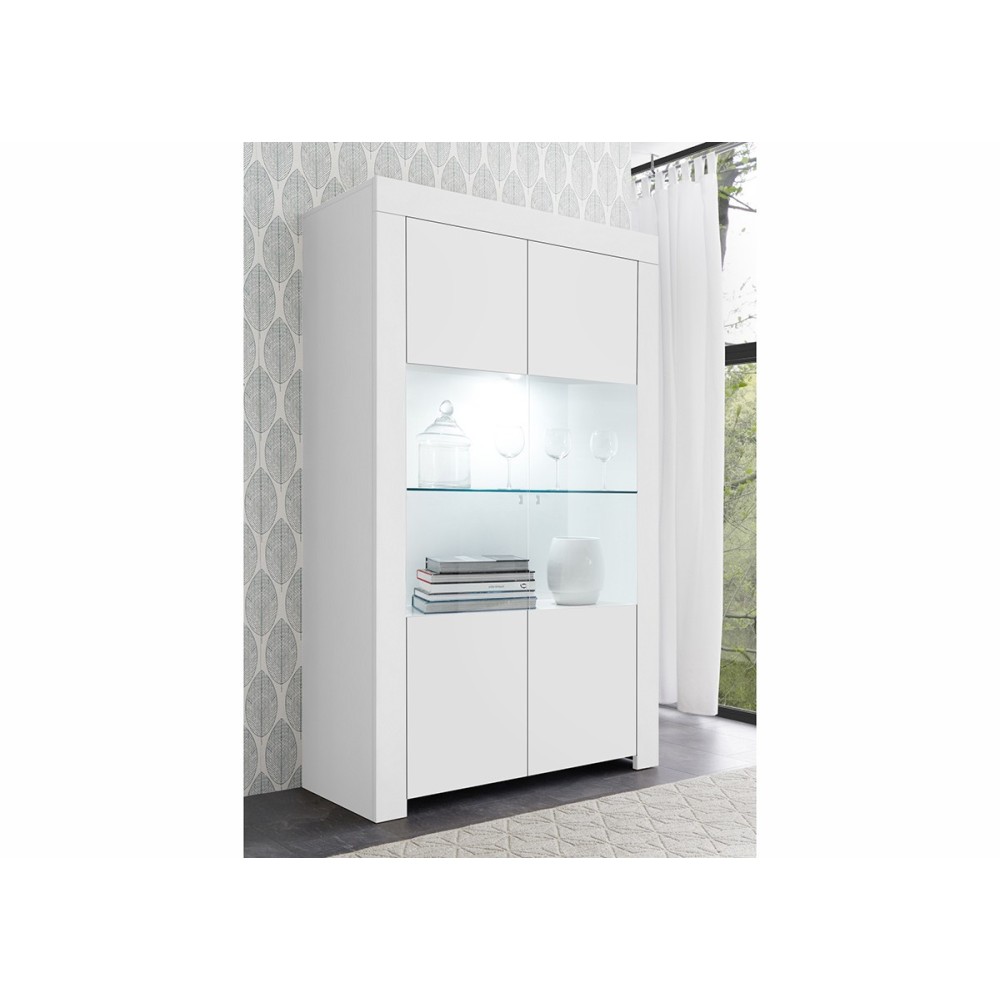 Vitriinkapp FIRENZE mattvalge, mööbel, elutoamööbel, kummutid