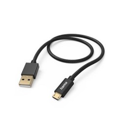 Cable Hama Fabric  USB-A-Micro-USB 1.5m Nylon, Black