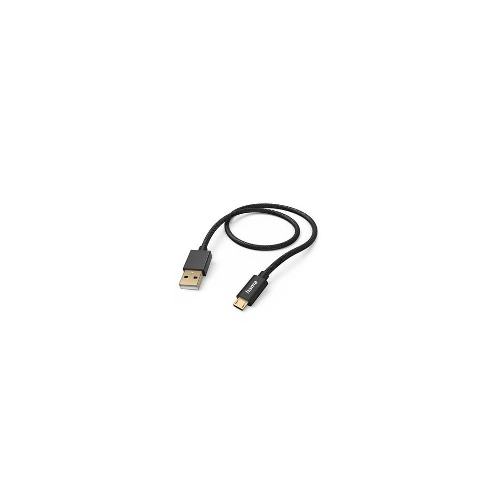 Cable Hama Fabric  USB-A-Micro-USB 1.5m Nylon, Black