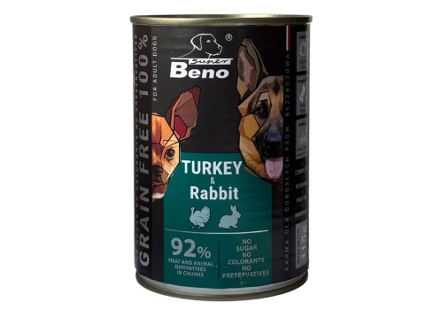 Super Beno konserv koerale kalkuni- ja küülikulihaga, tükid kastmes 10x415g