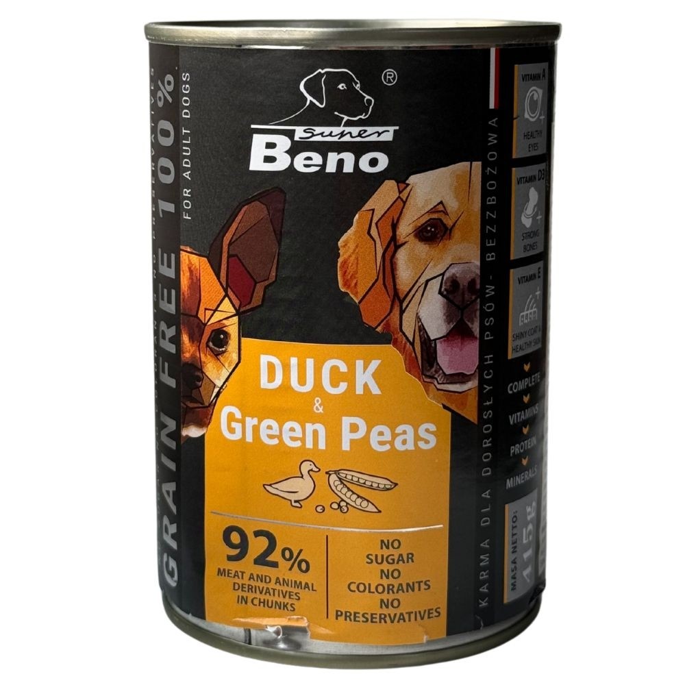 Super Beno konserv koerale pardi ja roheliste hernestega, tükid kastmes 10x415g