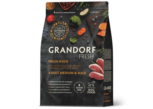 Grandorf Fresh Värske Pardiliha ja Bataat keskmist ja suurt kasvu koertele 1kg