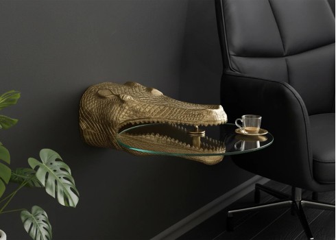 Abilaud CROCODILE kuldne, mööbel, elutoamööbel, abilauad, kohvilaud, lauad