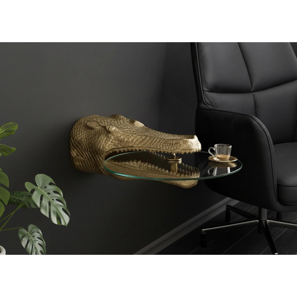 Abilaud CROCODILE kuldne, mööbel, elutoamööbel, abilauad, kohvilaud, lauad
