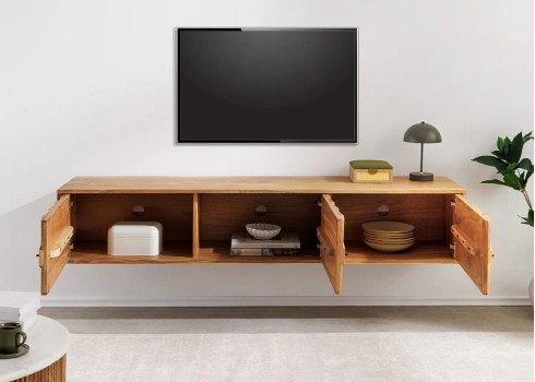 Tv-alus MYSTIC LIVING akaatsia,  mööbel, elutoamööbel, tv-kapp, tv-alused, tv-alus, puidust tv-alus