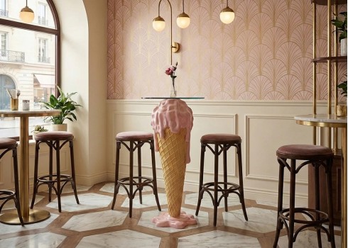 Baarilaud ICE CREAM roosa, mööbel, söögitoamööbel, köögimööbel, baarilaud, baarilauad, kõrge söögilaud