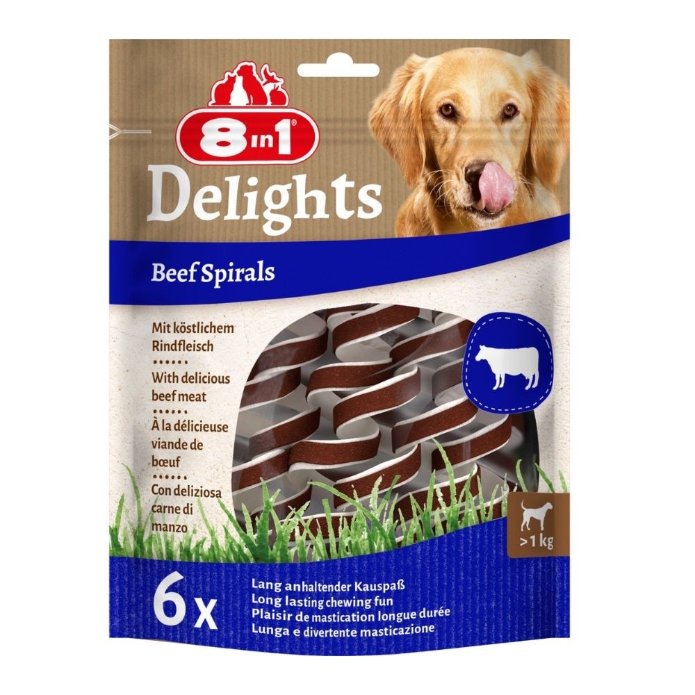 8in1 Delights Beef Spirals 6tk, 60g