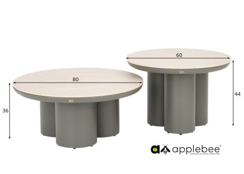 Diivanilaudade komplekt Apple Bee TONGA helehall / hallikasbeež, 2 tk, aiamööbel, mööbel, aialaud, aialauad