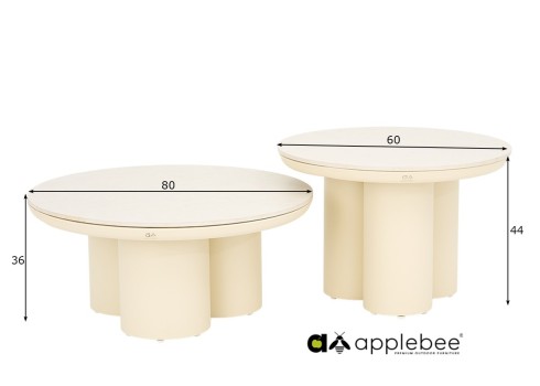 Diivanilaudade komplekt Apple Bee TONGA helebeež, 2 tk, aiamööbel, mööbel, aialaud, aialauad