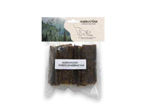 Koerustükk kuivatatud pardi liharibad koerale 200g