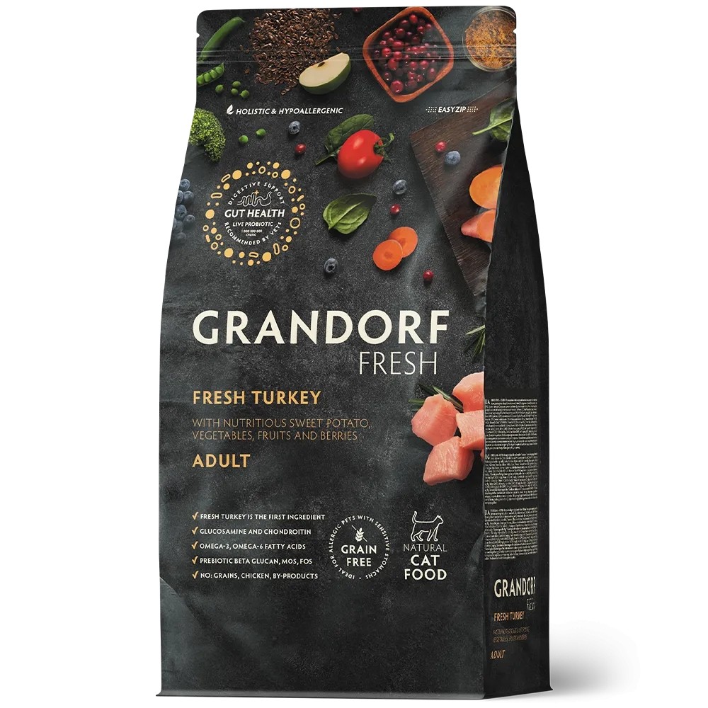 Grandorf Cat Fresh Värske Kalkun ja Bataat Täiskasvanud Kassidele 2kg