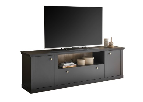 Tv-alus LINCOLN mattmust / tamm, mööbel, eluotoamööbel, tv-alused, tv-kapp