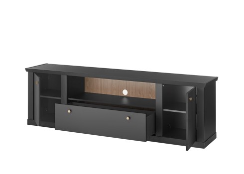Tv-alus LINCOLN mattmust / tamm, mööbel, eluotoamööbel, tv-alused, tv-kapp