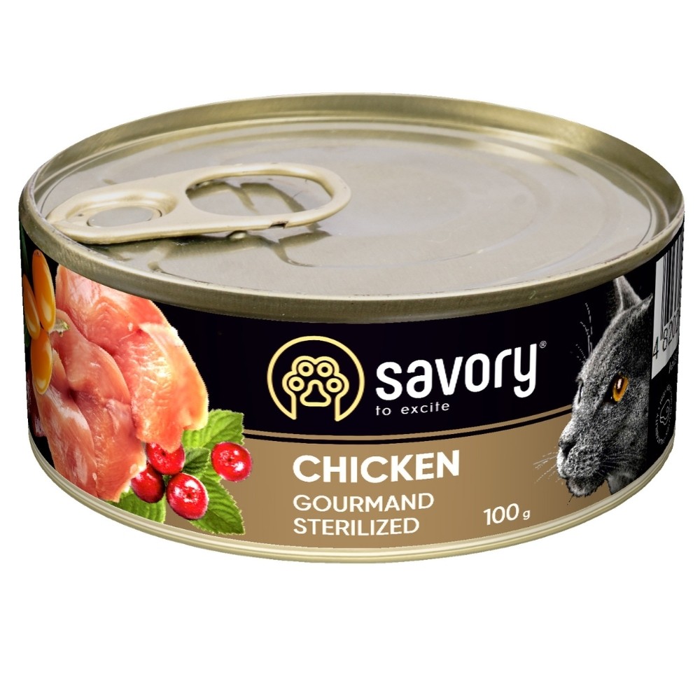 Savory konserv steriliseeritud täiskasvanud kassidele kanaga 100g