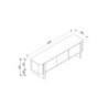 TV laud MORBEN 160x42xH50cm, tammedekooriga melamiin