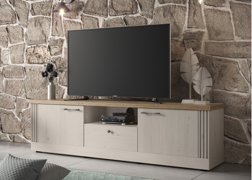 Tv-alus COUNTRY valge tamm / tamm, mööbel, elutoamööbel, tv-alused, kapid, mööbli müük, mööblipood