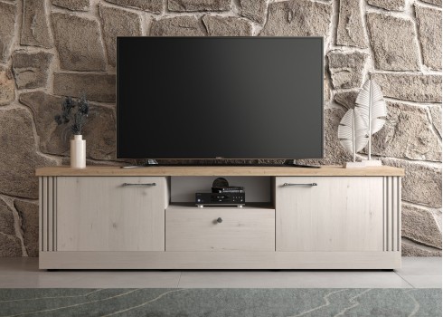 Tv-alus COUNTRY valge tamm / tamm, mööbel, elutoamööbel, tv-alused, kapid, mööbli müük, mööblipood