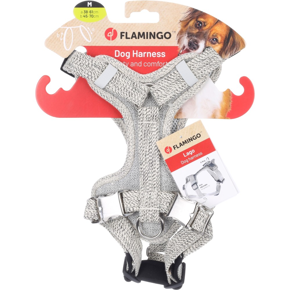 Flamingo Lago mustvalged traksid koerale M 45-70cm