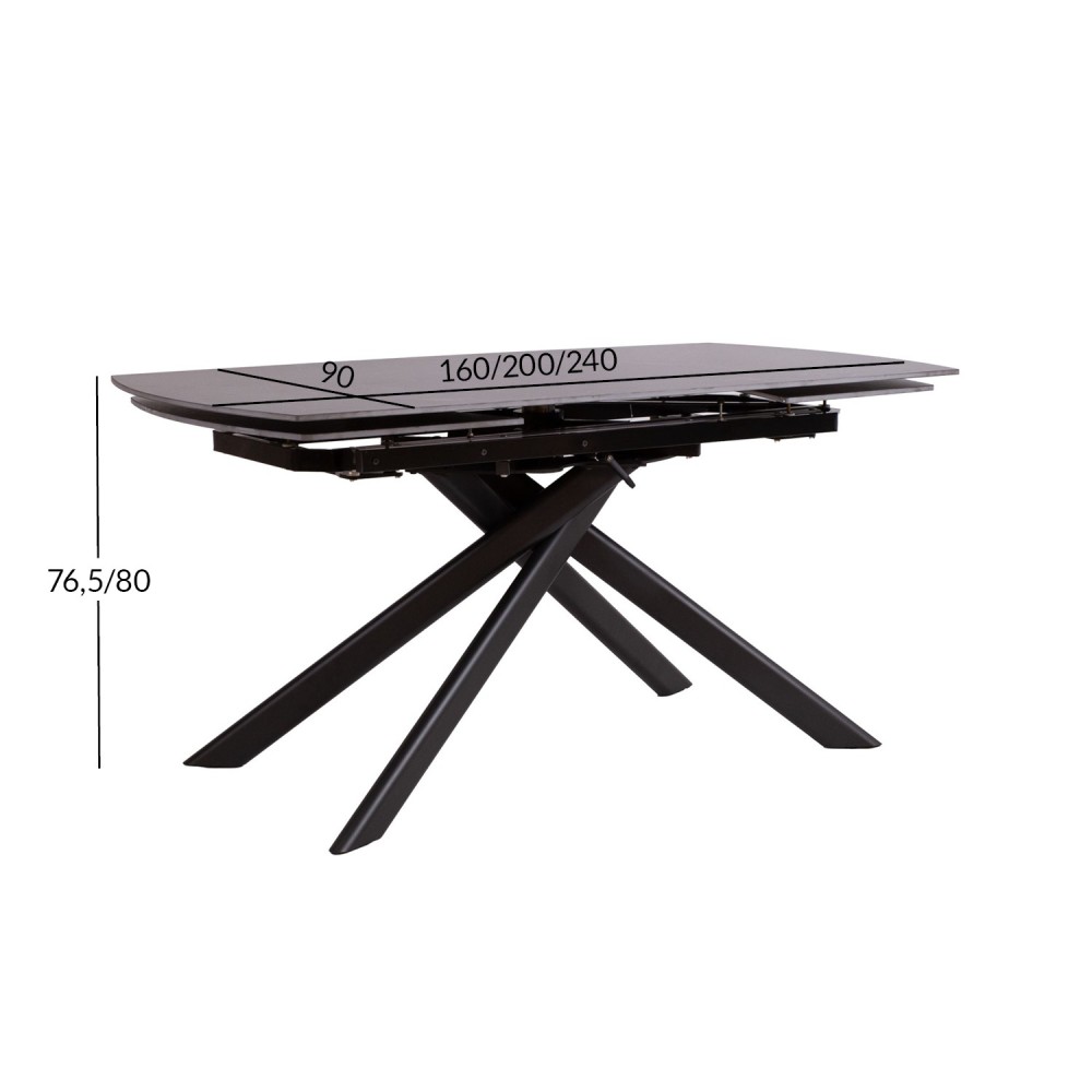 Söögilaud CINTRA 160+40+40x90xH76,5-80cm