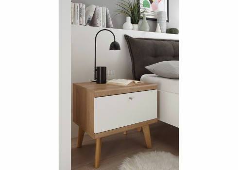 Öökapp LENA valge / tamm, mööbel, magamistoamööbel, öökapid