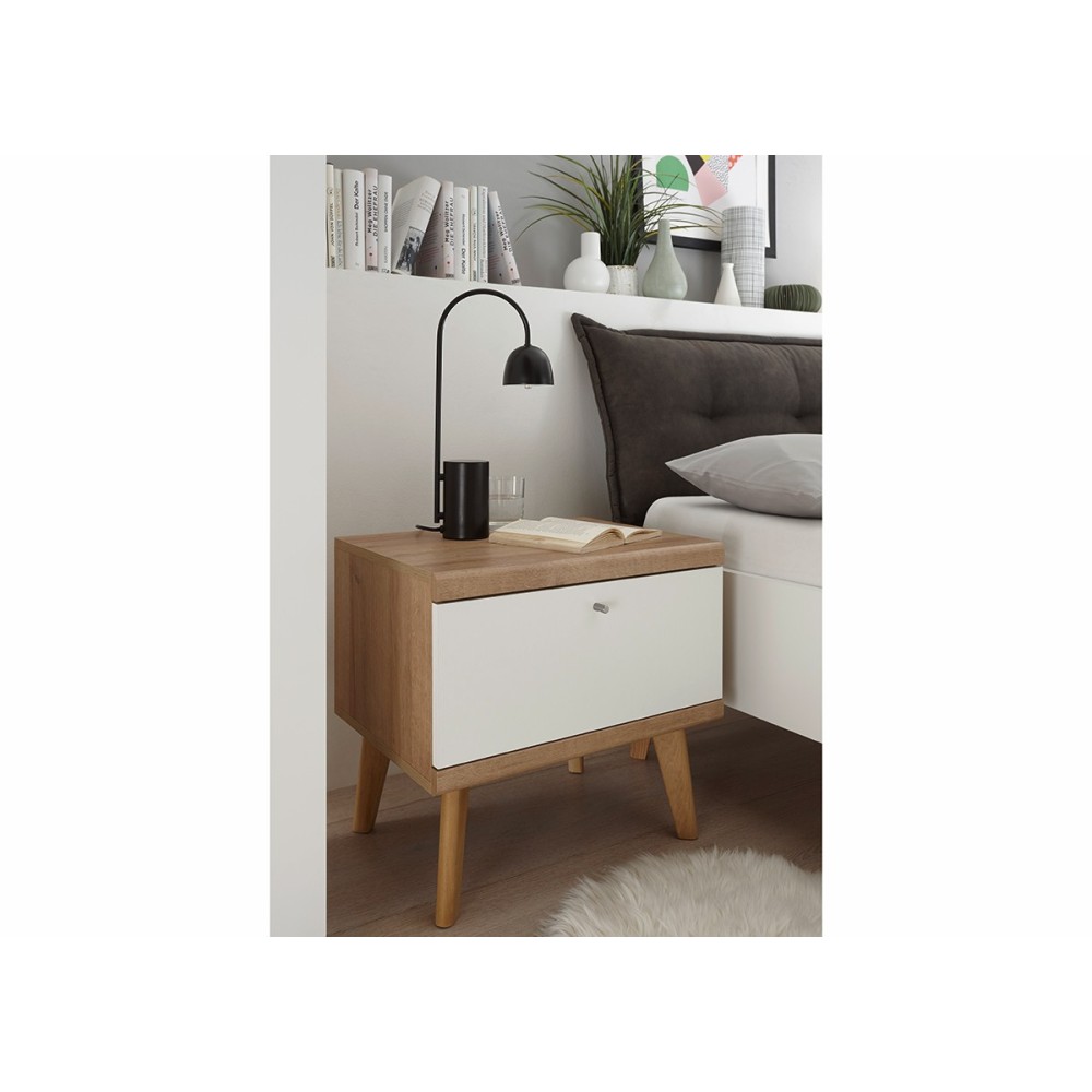 Öökapp LENA valge / tamm, mööbel, magamistoamööbel, öökapid